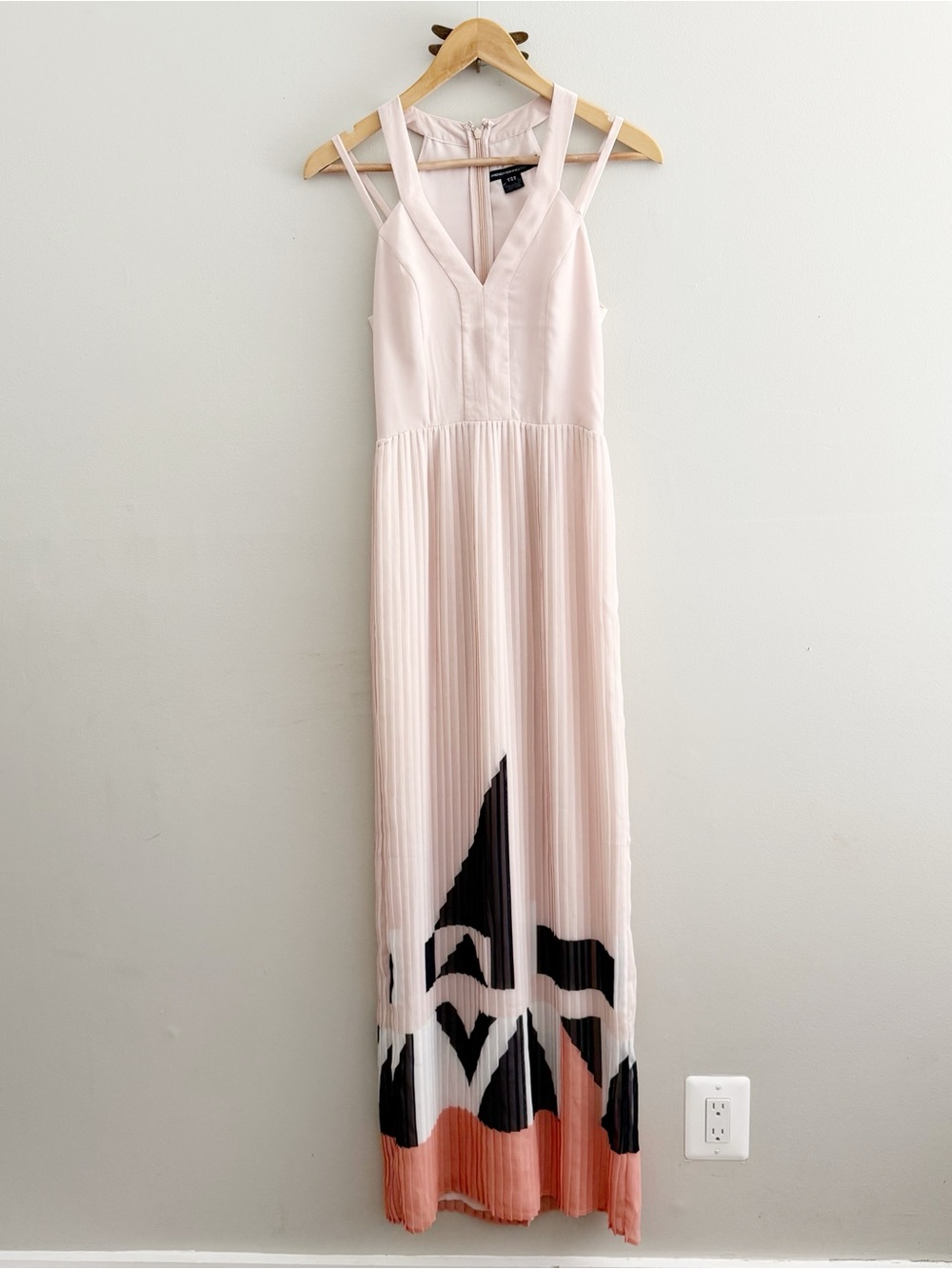 French Connection Marquee Parade Sleeveless Maxi Dress Pale Pink size 0 XS